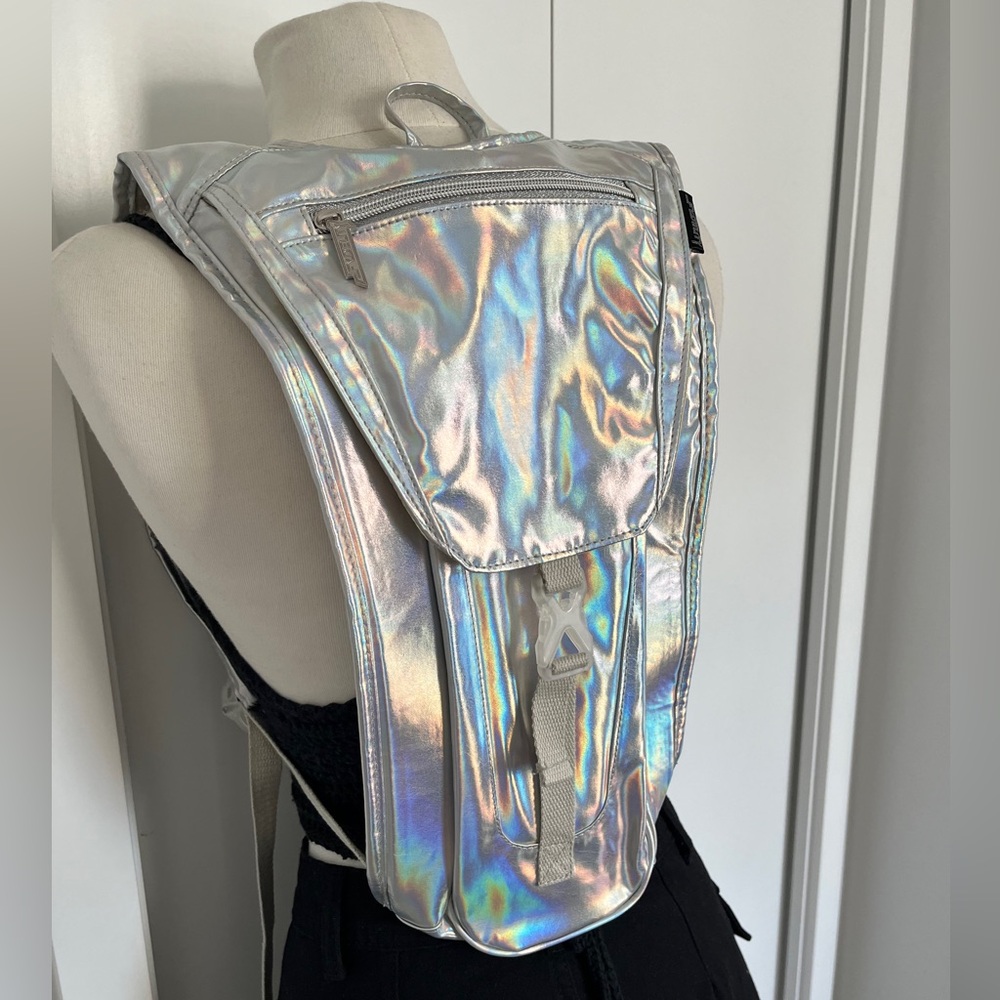 Holographic Silver Backpack